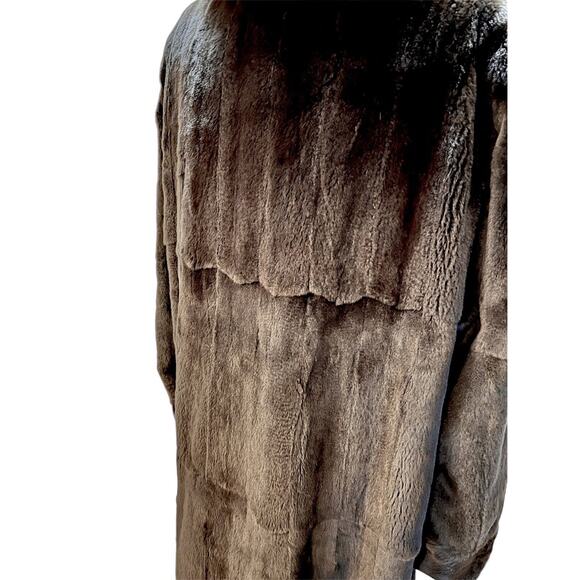 Zinman 52" Full Length Sheared Mink Fur Full Leather Reversible Coat 14 BRN/BLK - Picture 6 of 13